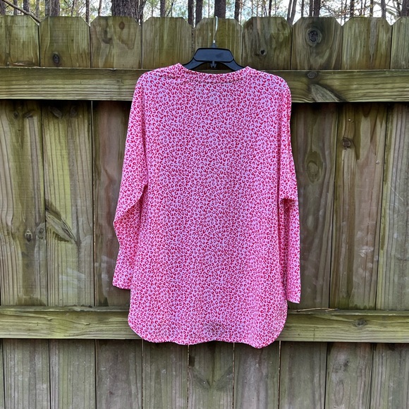 CABANA BY CROWN & IVY Easy Breezy Baby red pink Terry Tee Womens 1X NWT NEW - Picture 4 of 8